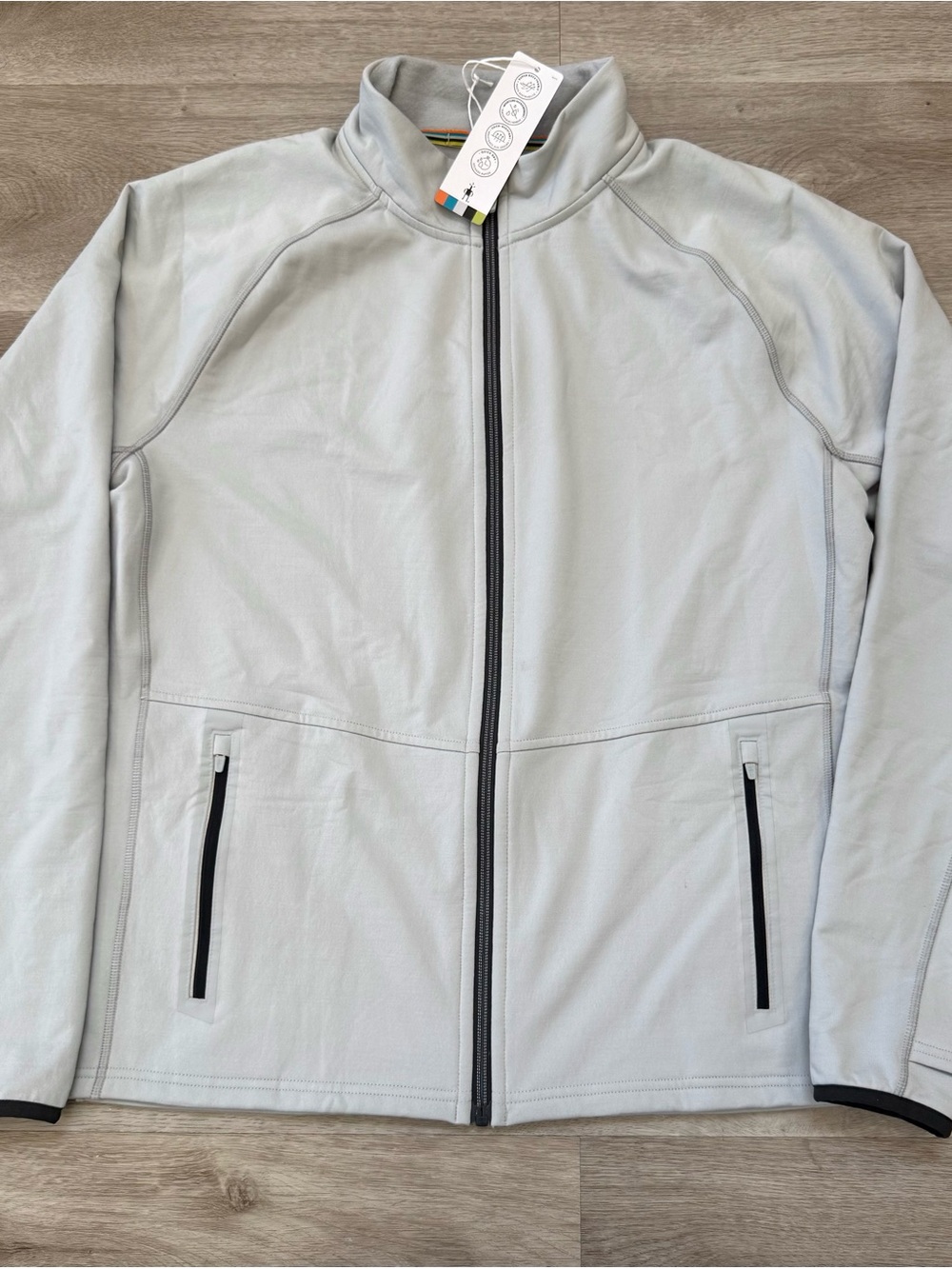 NEW Smartwool Fleece Jacket Active Full Zip Gray Men Size M Merino Wool NWT
